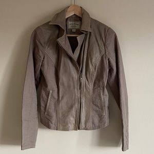 Lucky Brand Leather & Canvas Jacket